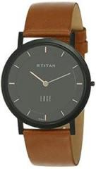 Titan Men Leather White Dial Analog Watch Nr1595Nl03, Band Color Brown