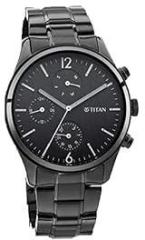 Titan Men Metal Black Dial Analog Watch Nr1805Nm02, Band Color Black