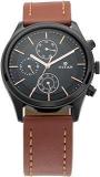 Titan Men's Metropolitan Charm: Men's Multifunctional Black Watch with Leather Strap NS1805NL01