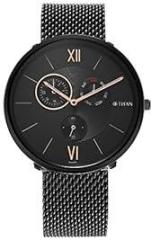 Titan Men's Slimline Multifunction Watch with Elegant Weave Strap 1877NM01