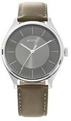 Titan Men's Urban Edge Lustrous Olive Dial Leather Analog White Watch NP1802SL08