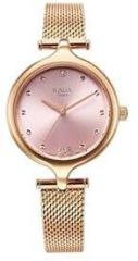 Titan Mesh Analog Pink Dial Women's Watch 95268Wm01, Band Color:Rose Gold