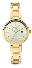 Titan Metal Light Champagne Dial Analog Watch for Women Nr2642Ym01, Dial Color Gold, Band Color Gold