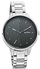 Titan Metal Neo Analog Black Dial Women's Watch 2648Sm02/Nr2648Sm02, Band Color Silver