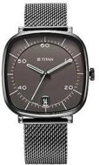 Titan Neo Curve Quartz Analog with Date Anthracite Dial Black Stainless Steel Strap Watch for Men NS1885NM01