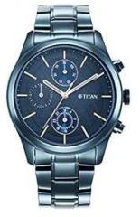 Titan Neo Splash Blue Dial Quartz Multifunction Stainless Steel Strap watch for Men NS1805QM01