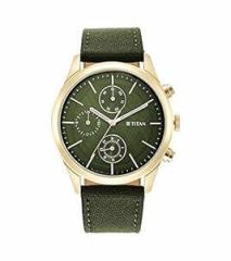 Titan Neo Splash Green Dial Quartz Analog with Date Fabric Strap Watch for Men NS1805WP01