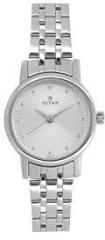 Titan Quartz Analog Silver Dial Stainless Steel Strap Watch for Women NS2593SM01