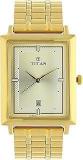 Titan Quartz Analog with Date Champagne Dial Stainless Steel Strap Watch for Men NS1715YM02