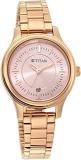 Titan Quartz Analog With Date Rose Gold Dial Metal Strap Watch For Women NS2638WM01