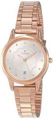 Titan Quartz Analog with Date Silver Dial Metal Strap Watch for Women NS2628WM01