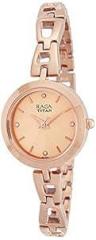 Titan Raga Beige Dial Women Analog Watch With Metal Strap Ns2540Wm06, Band_Rose Gold