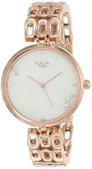 Titan Raga Chic Mother of Pearl Dial Women Gold Analog Watch with Metal Strap NS2659WM01