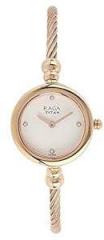 Titan Raga Quartz Analog White Dial Metal Strap Watch for Women NS2586WM01