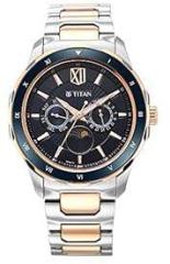 Titan Regalia Premium Blue Dial Quartz Multifunction Stainless Steel Strap Watch for Men 1688KM06