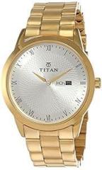 Titan Regalia Quartz Analog with Day and Date Silver Dial Stainless Steel Strap Watch for Men NS1584YM02