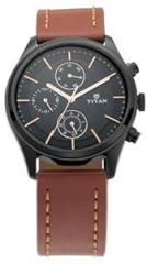 Titan s Analog Watch For Men| Brown Color Watch| Perfect Gift Option | With Leather Strap | Round Dial | Elegant Look| High Quality & Water Resistant