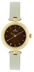 Titan s Analog Watch For Women| Beige Color Watch| Perfect Gift Option | With Leather Strap | Round Dial | Elegant Look| High Quality & Water Resistant