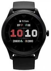 Titan Smart Smartwatch with Alexa Built in, Aluminum body with 1.32 inch Immersive display, Upto 14 days battery life, Multi sport modes with VO2 Max, SpO2, Women Health Monitor Black 90137AP01