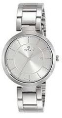 Titan Stainless Steel Ladies Neo Ii Analog Silver Dial Women's Watch Nl2480Sm07/Nn2480Sm07, Band Color:Silver