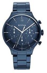 Titan Urban Magic Blue Dial Multial Stainless Steel Strap Analog Watch for Men NS90102QM01