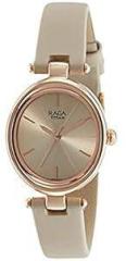 Titan Women Leather Raga Viva Analog Rose Gold Dial Watch Nl2579Wl01/Np2579Wl01, Band Color Beige