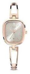 Titan Women Metal Grey Dial Analog Watch Nr2604Wm01, Band Color Rose Gold