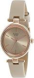 Titan Women's Analog Rose Gold Dial Beige Band Leather Watch