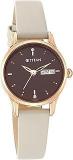 Titan Women's Lagan Chic: Studded Brown Dial Leather Analog Watch with & Elegant Hands 2656WL01