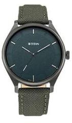 Titan Workwear Green Dial Analog Leather Strap Watch for Men NS1802NL02