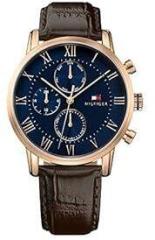 Tommy Hilfiger Quartz Multifunction Blue Dial Leather Strap Watch for Men NETH1791399