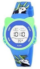 Uncle Owl Cute Panda Digital Kids Watch for 3 14 Year Old Boys and Girls, Sport Watch Multifunctional LED 30 M Waterproof Alarm Calendar Student Watch with Blue Printed Band Birthday Gifts