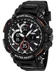 V2A Analog Digital Men's Watch Black Dial Black Colored Strap