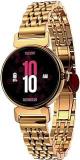 Vibez By Lifelong Ruby 1.04 Inch AMOLED Smartwatch For Women With Metal Strap, Bluetooth Calling, 60 Hz, Voice Assistance, Female Cycle Tracker, IP68, Health Monitor Gold, VBSW2214