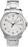 Victorinox Stainless Steel Swiss Army Analog White Dial Unisex Watch 241551.1, Silver Band