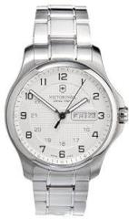 Victorinox Stainless Steel Swiss Army Analog White Dial Unisex Watch 241551.1, Silver Band