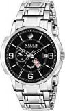 Vills Laurrens Metallic Black Day And Date Men's Watch VL 1190