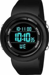 VIN Digital Multi Functional Dual Black Silicone Smooth Strap Round Dial Digital Time Alarm LED Luminous Back Light Watch for Boys and Girls |Unisex Birthday Return Gift