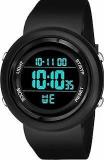 VIN Digital Multi Functional Dual Black Silicone Smooth Strap Round Dial Digital Time Alarm Watch For Boys And Girls |Stopwatch|Best Unisex Birthday Return Gift |LED Luminous Back Light Display The Perfect Unisex Watch For Mens And Women