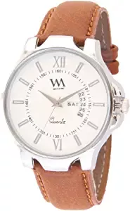 Analogue White Dial Leather Men's Watch