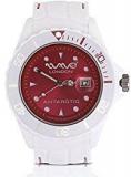 Wave London Unisex Wrist Watch Fashionable Water Resistant Analog Watch Red Dial, White Strap