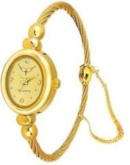 WHITE BIRD Formal Analogue Women's Watch Gold Dial Womens Standard Gold Colored Strap IGP002 Black Case Gold Strap