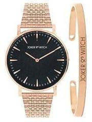 Womens Women's Iridescent Rose Gold Analog Watch Bracelet Stack