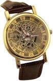 Wristflix Unisex Skeleton Analogue Watch| Gold Tone Case Diameter