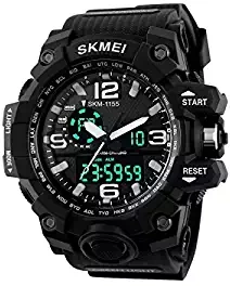 Xotak Analogue + Digital Multifunctional Stainless Steel Outdoor Black Dial Sports Watch, Army Watches for Mens & Boys