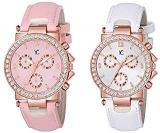 YOUTH CLUB Analog Girl's Watch Pink & White Dial, Pink & White Colored Strap Pack Of 2