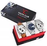 Youth Club Casual Combo Analogue Blue Silver Dial Watch For Men With Day & Date Combo 27Scdd