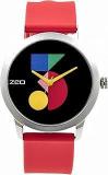 ZEO Analog Funky Colored Dial Wrist Watch For Men & Women. Quirky, Trendy, Stylish Unisex Watches In Latest Designs & Fashion. Black Dial With Multi Colored Numeral. Yellow Hands & Red Strap