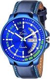 ZIERA ZR946 Blue Leather Strap Day & Date Watch For Men