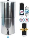 Ferrum Ultra Pure Filter Stainless Steel with Activated Carbon Block and Ultrafilter 20 Litres Gravity Based + UF Water Purifier